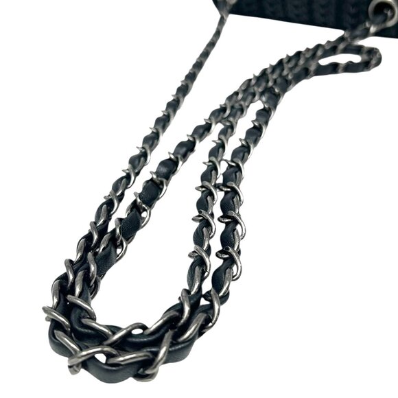 CHANEL CC Mark Logo Shoulder Bag Crossbody Turnlock Chain Leather Black [105803] - Picture 9 of 14